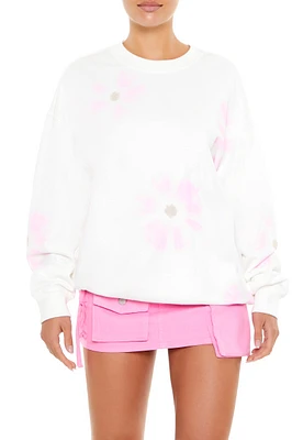 Floral Tie Dye Print Sweatshirt