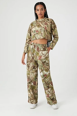 Camo Forest Print Fleece Sweatpant