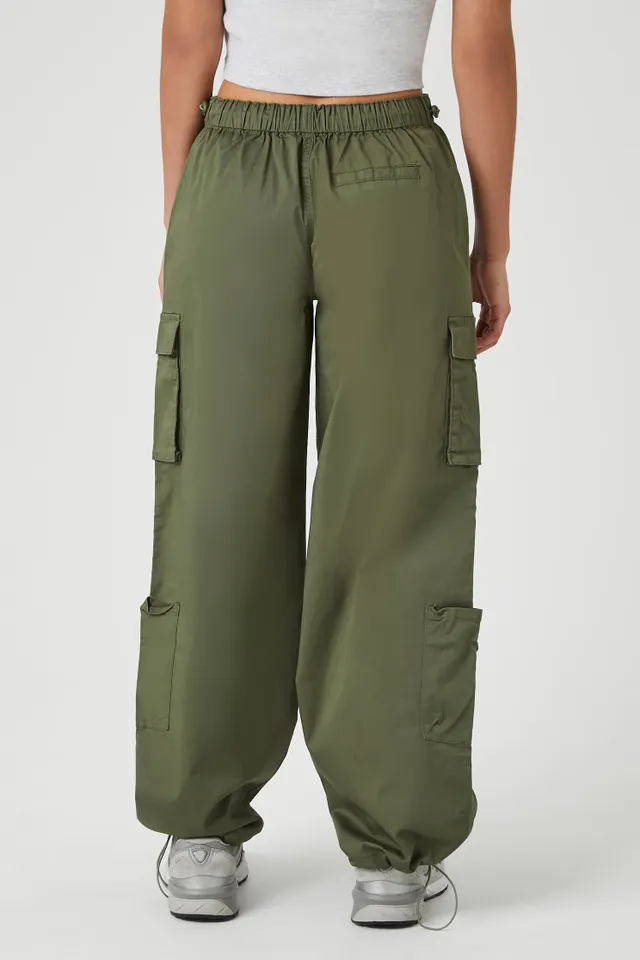 Twill Low Rise Cargo Flare Pant