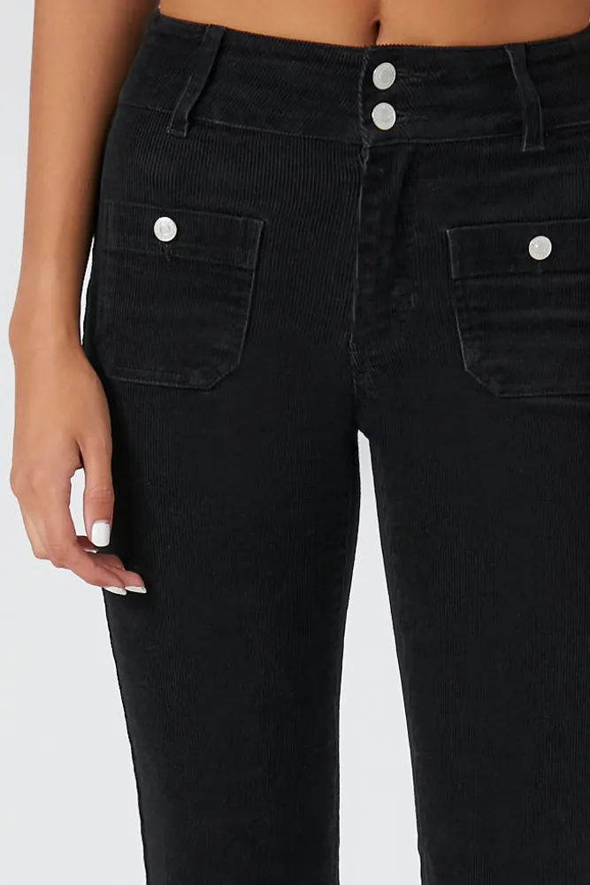 Black Corduroy Flare Pants