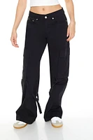 Pantalon cargo mi-taille Ã  jambe large avec anneau en D