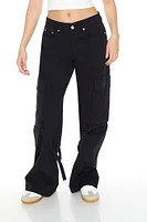 Pantalon cargo mi-taille à jambe large avec anneau en D