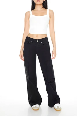 Mid Rise D-Ring Wide Leg Cargo Pant