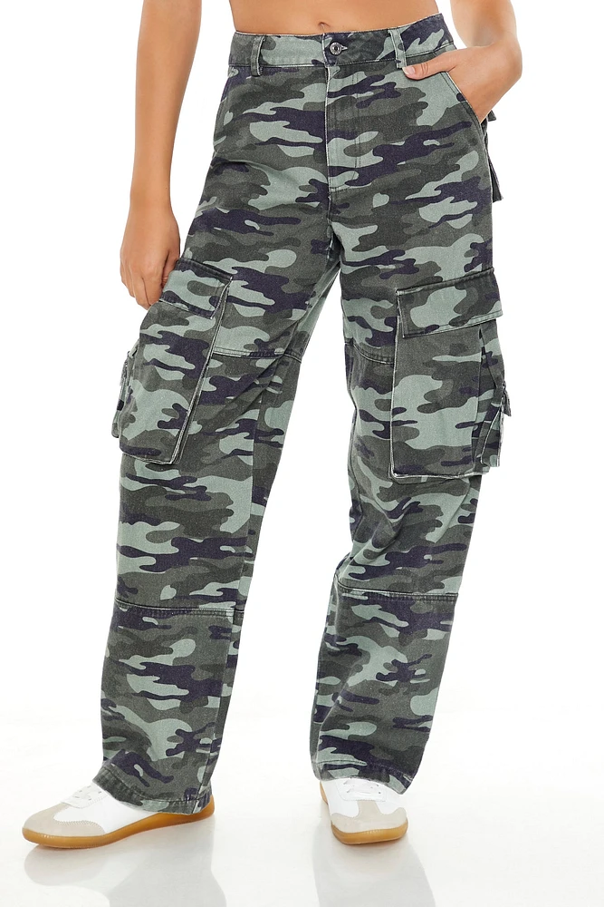 Pantalon cargo avec motif camouflage