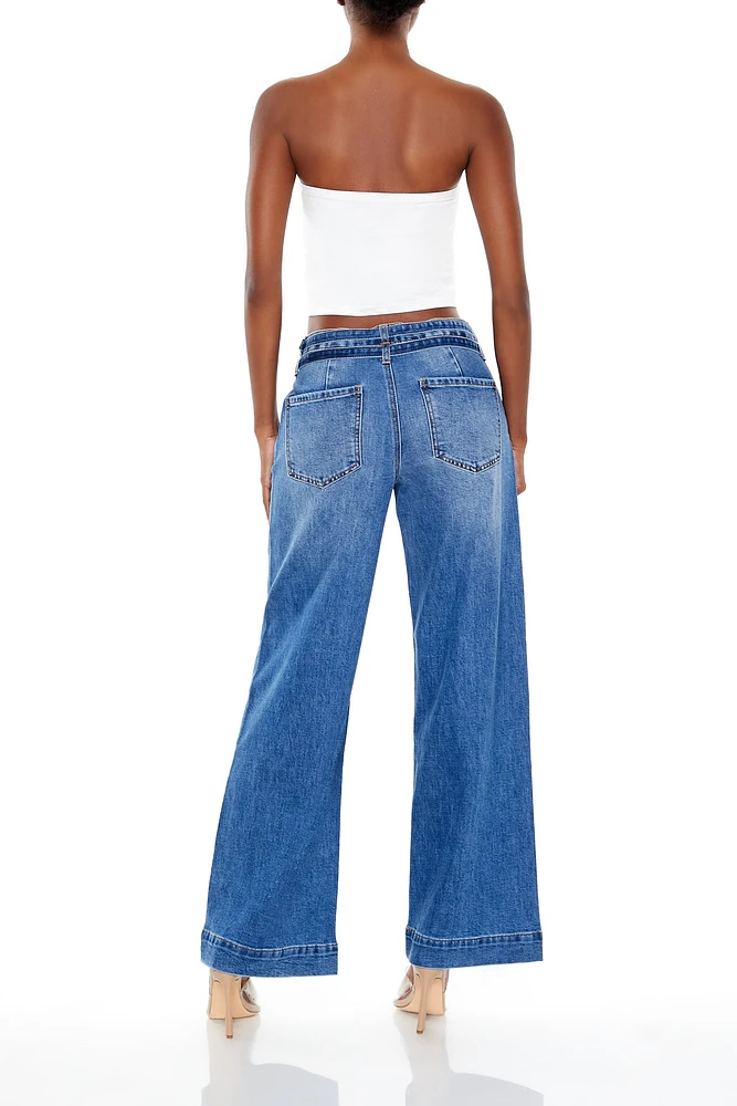 Belted Low-Rise Baggy Jeans