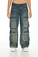 Mid-Rise Wide-Leg Cargo Jean