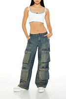 Mid-Rise Wide-Leg Cargo Jean