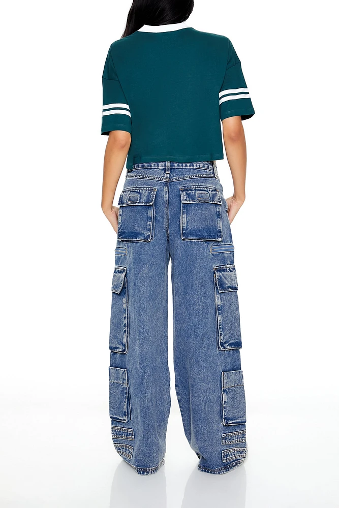 Mid-Rise Baggy Cargo Jeans