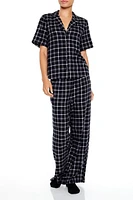 Ensemble pyjama avecc chemisier et pantalon Ã  carreaux