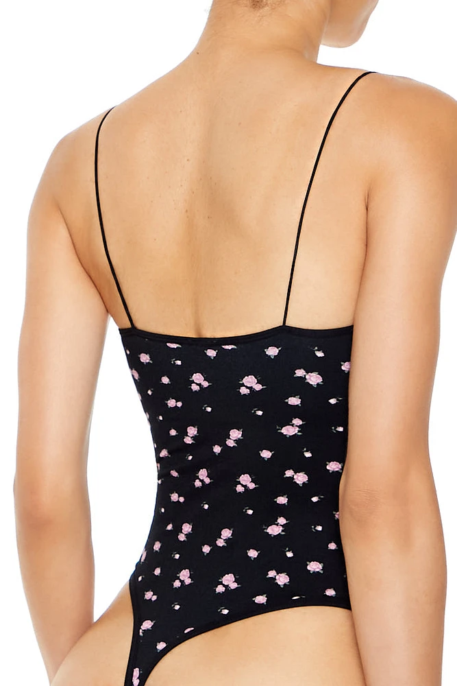 Maillot Ã  imprimÃ© Rose avec dÃ©colletÃ© en coeur