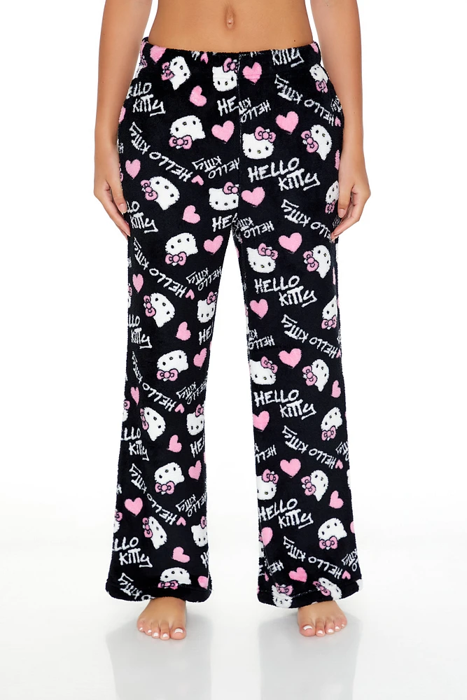 Pantalon de pyjama en  peluche à imprimé Hello Kitty