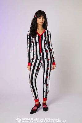 Combi-short pyjama à manches longues avec imprimé Beetlejuice