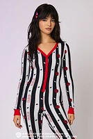 Combi-short pyjama à manches longues avec imprimé Beetlejuice