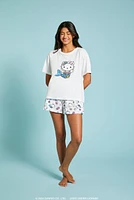 Ensemble pyjama avec t-shirt et short à imprimé Sirène Hello Kitty