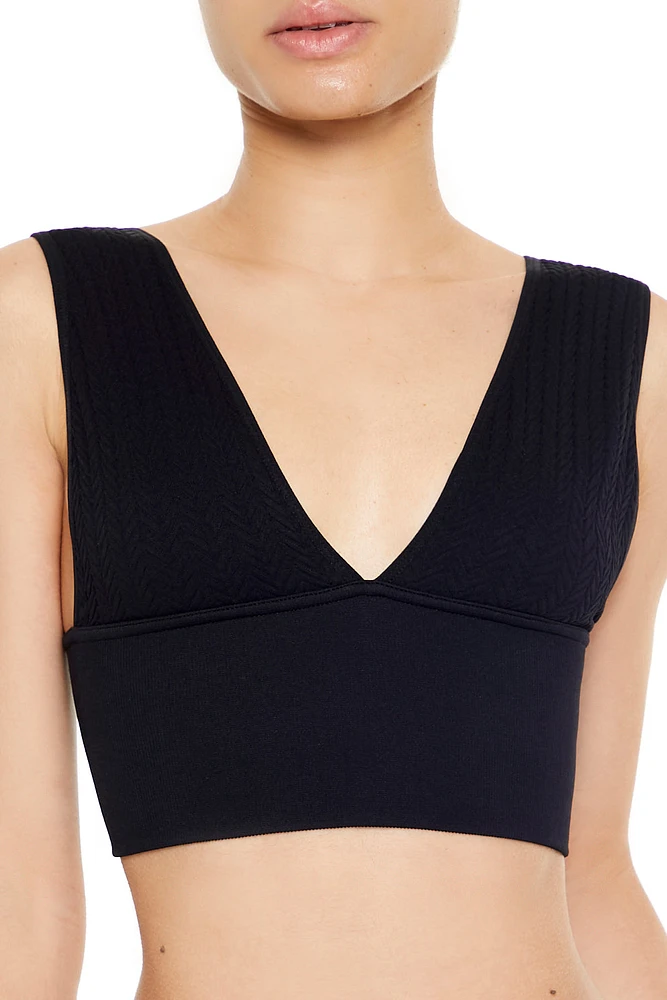 Bralette longue sans couture avec encolure en V