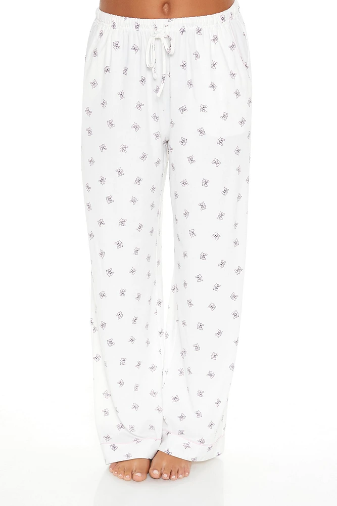 Ensemble pyjama avec haut Ã  manches courtes et pantalon motif de boucles