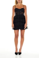 Lace Bustier Tiered Mini Dress