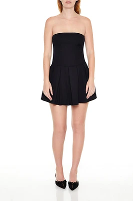 Pleated Bow Mini Tube Dress