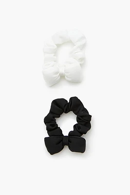 Bow Hair Scrunchie Set (2 Pcs)