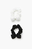 Bow Hair Scrunchie Set (2 Pcs)