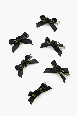 Rosette Bow Hair Clip Set