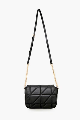 Quilted Faux Leather Crossbody Bag