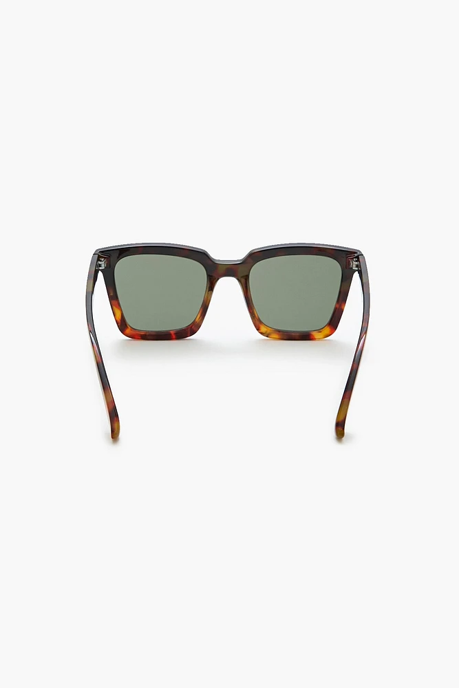 Lunettes de soleil écaille de tortue carrées ombrées