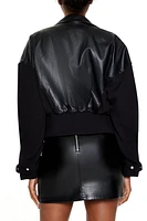 Blouson de style moto en similicuir