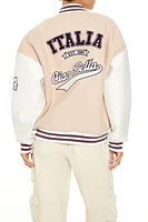 Blouson de style universitaire avec motif brodÃ© Italia en chenille