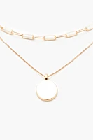 Collier superposé avec breloque ronde