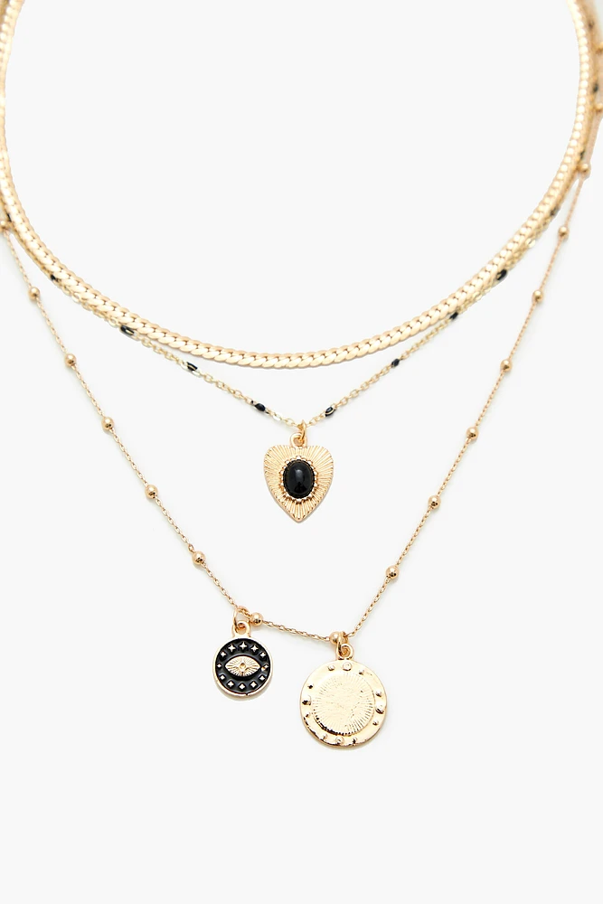 Collier superposÃ© avec breloque Mauvais oeil