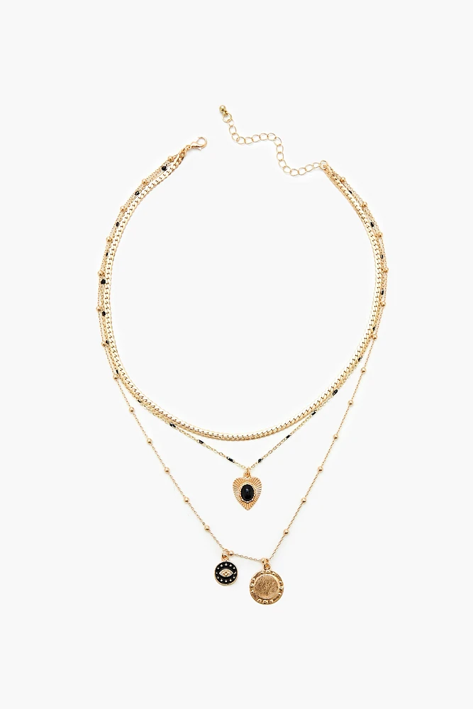 Collier superposÃ© avec breloque Mauvais oeil