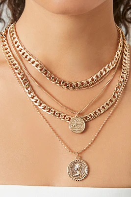 Collier superposé aveec breloque Monnaie