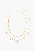 Beaded Charm Necklace Set