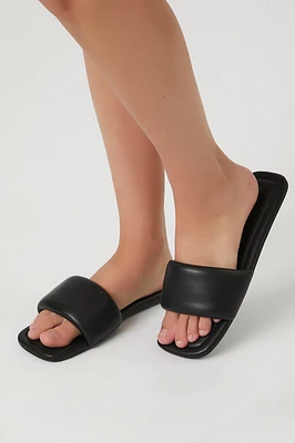 Faux Leather Square Toe Sandal