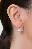 Round Faux Gem Stud Earring