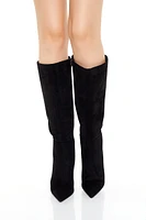 Knee-High Faux Suede Stiletto Boots