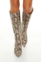 Bottes stiletto en similipeau de serpent