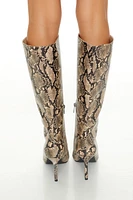 Bottes stiletto en similipeau de serpent