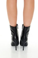 Faux Leather Pointed-Toe Booties