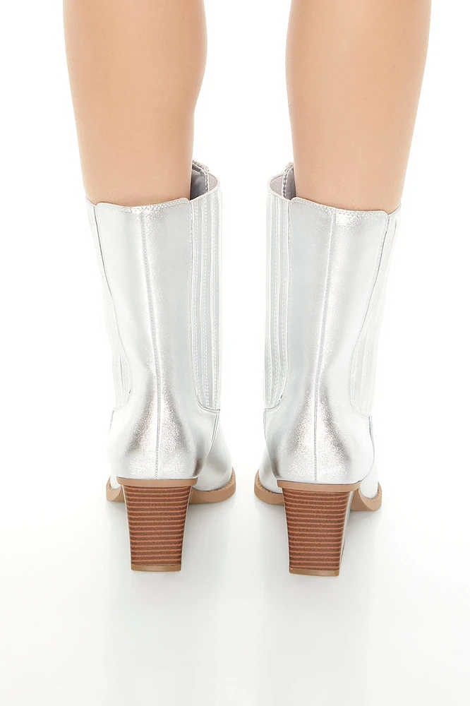 Metallic Pointed Booties