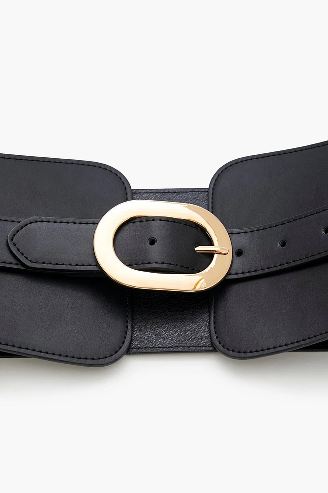 Ceinture large en similicuir