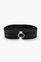 Ceinture large en similicuir