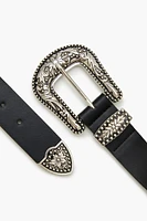 Western Etched Faux Leather Belt