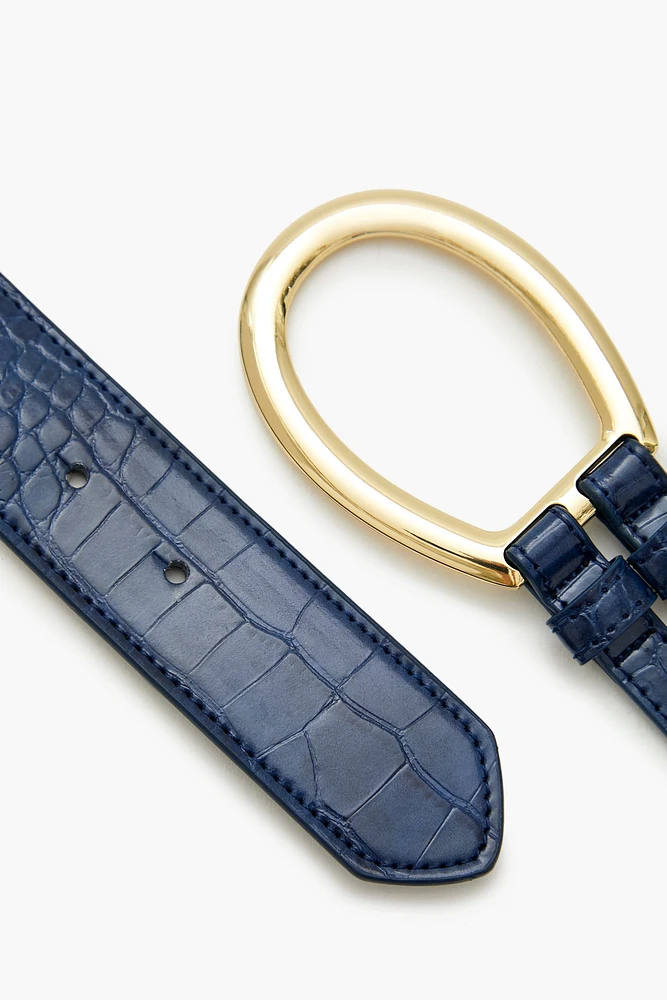 Ceinture double en similipeau de crocodile