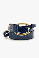 Ceinture double en similipeau de crocodile