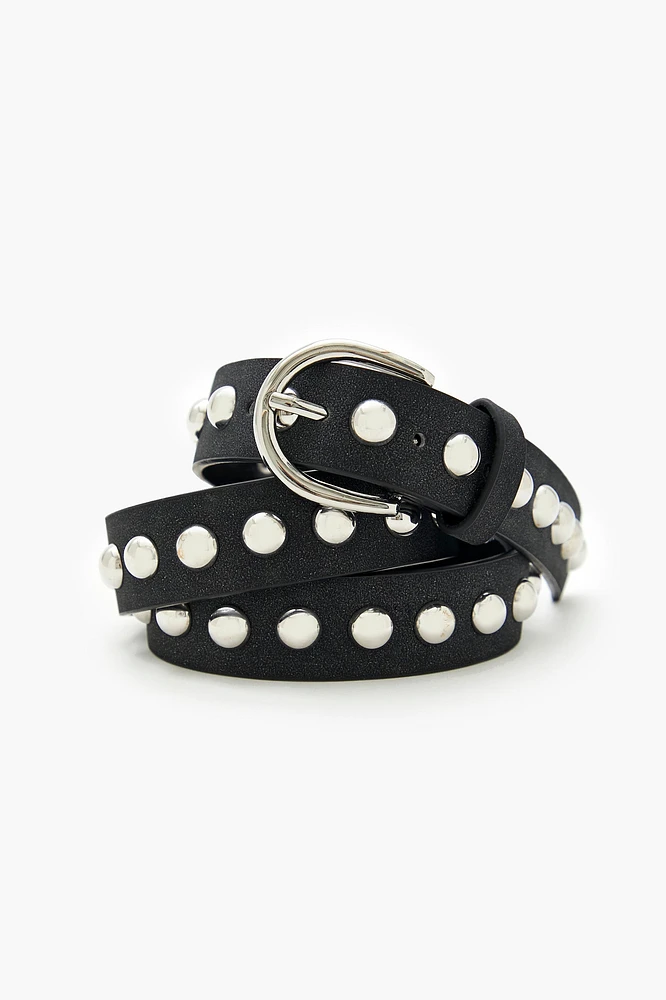 Studded Faux Leather Belt