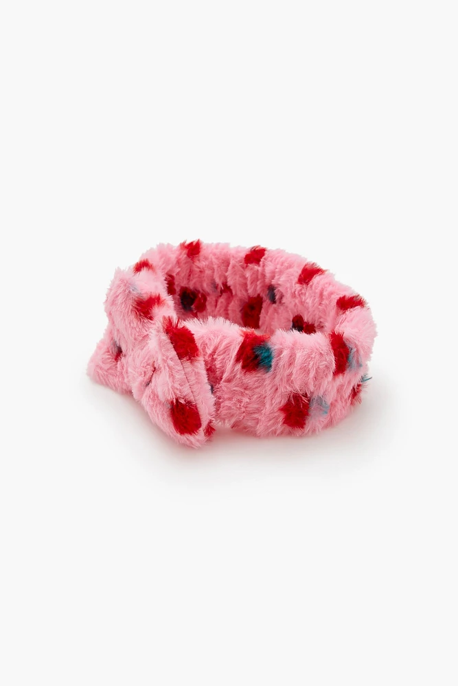 Bandeau en peluche Fraise et boucle