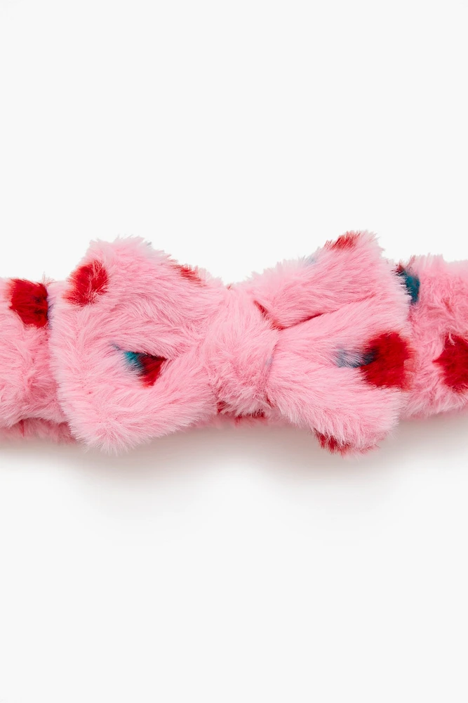 Bandeau en peluche Fraise et boucle