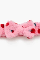 Bandeau en peluche Fraise et boucle